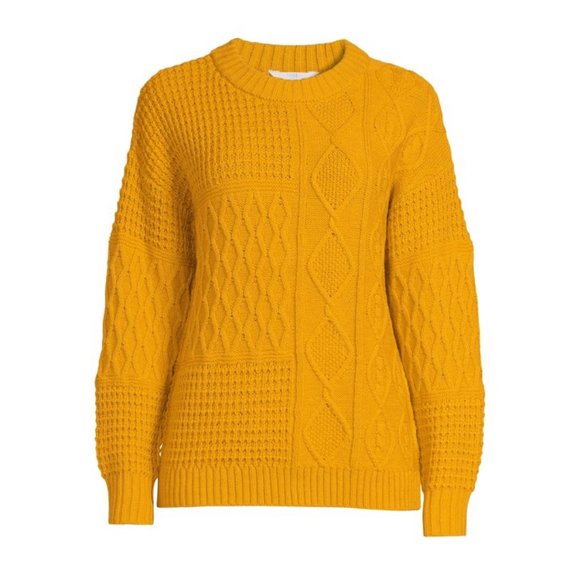 Time and Tru Sweaters - Time and Tru Women's Mixed Stitch Sweater